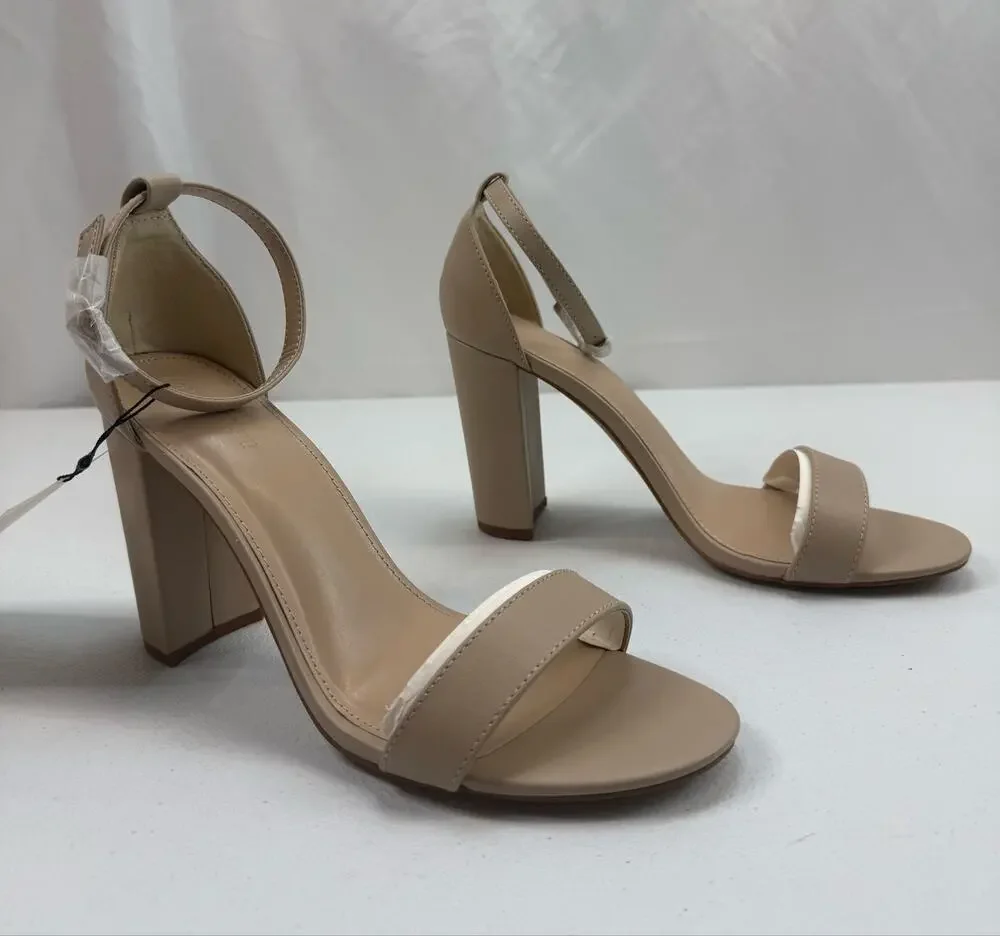 The Drop Women's Rebecca Heels Bone Faux Leather Size 10